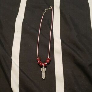 Elegant Pink and Silver Pendant Necklace